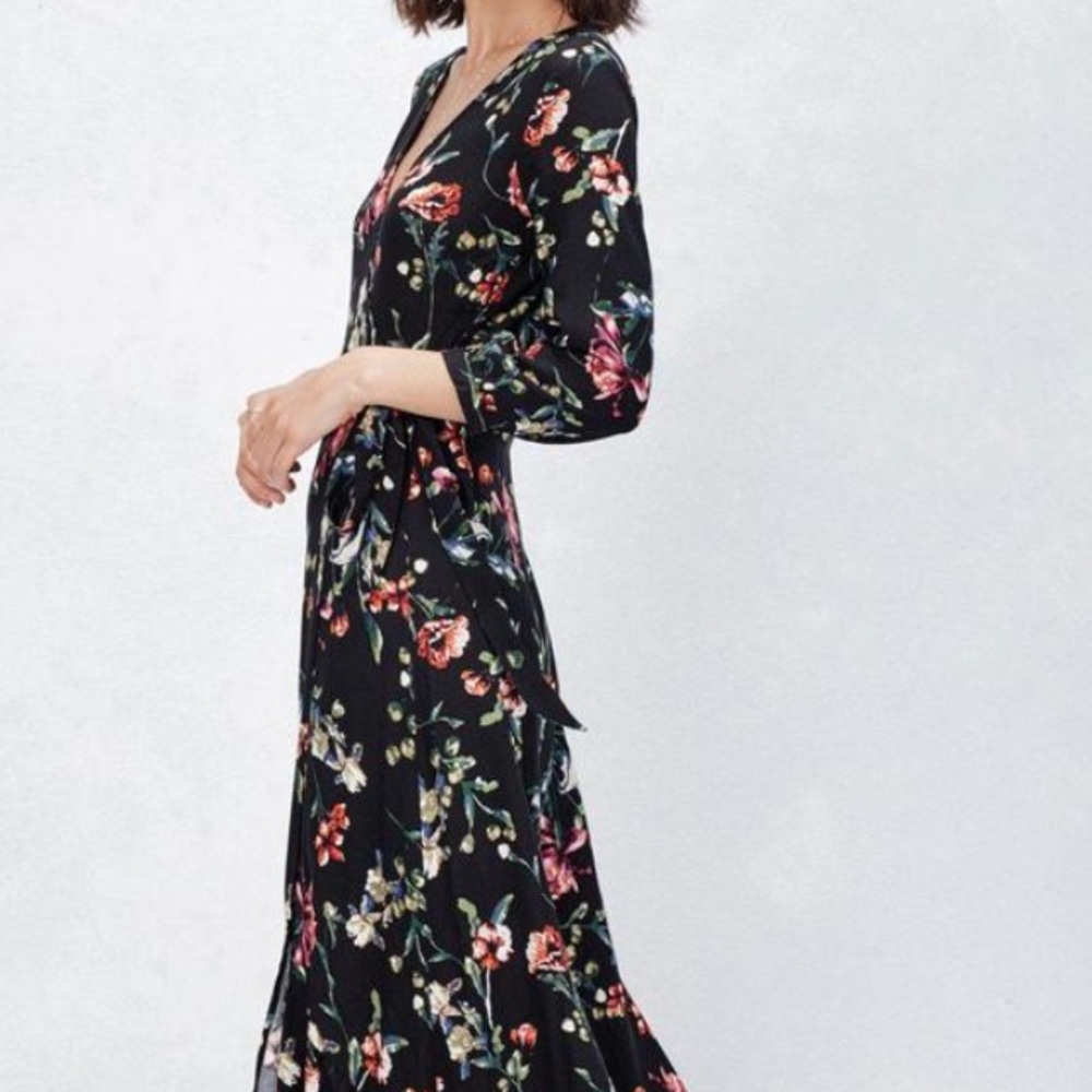 Floral maxi wrap dress